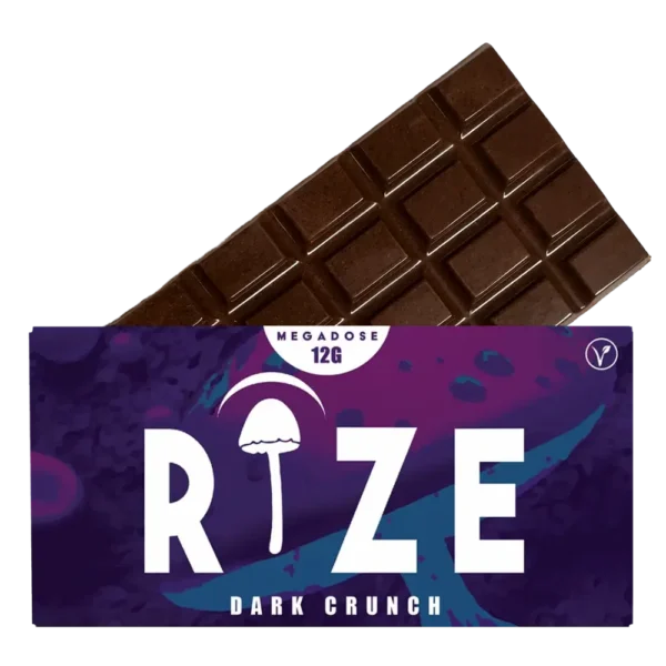 Rize | Dark Crunch Mushroom Chocolate Bar | Megasdose 12g Bar
