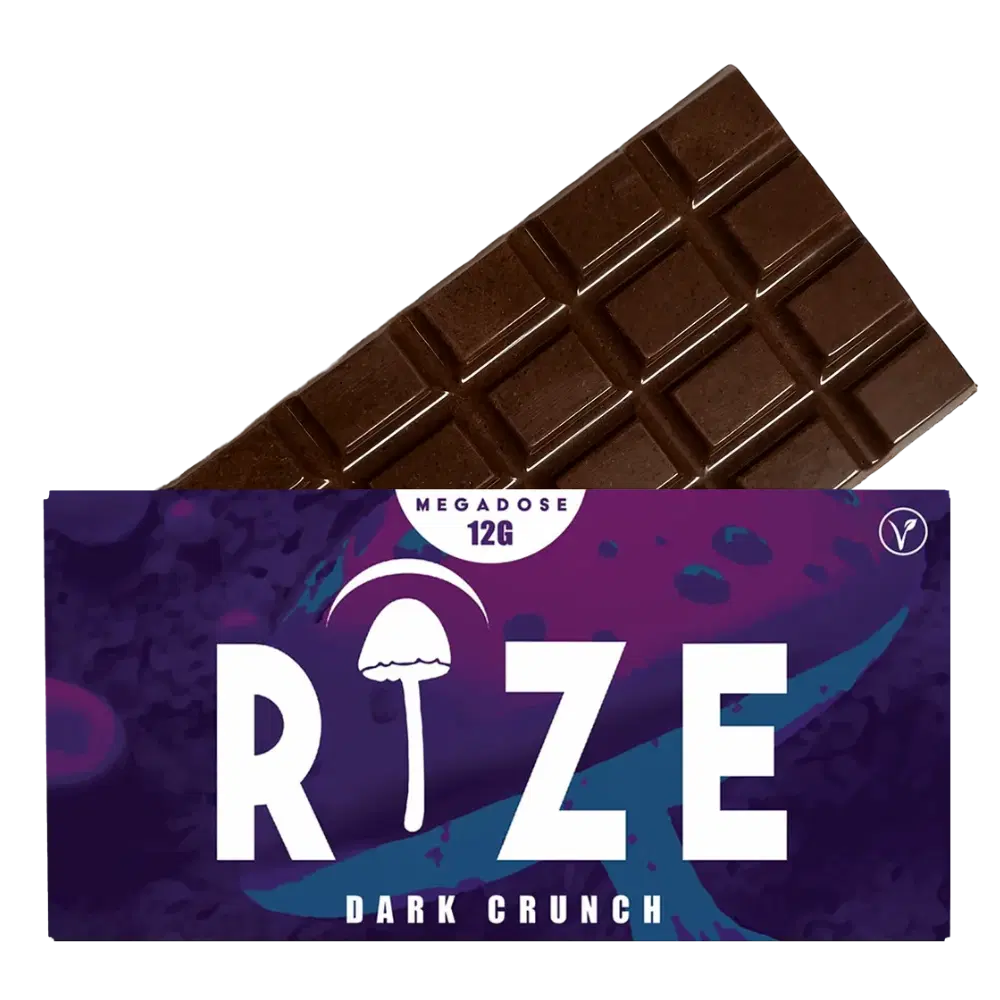 Rize | Dark Crunch Mushroom Chocolate Bar | Megasdose 12g Bar