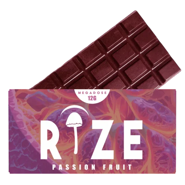 Rize | Passion Fruit Mushroom Chocolate Bar | Megasdose 12g Bar