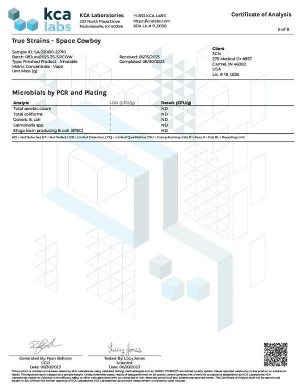 3CHI | True Strains THC Vape Pod – Space Cowboy | Hybrid – 2g Disposable Vape Pod
