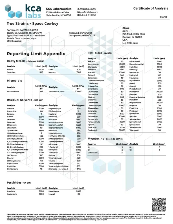 3CHI | True Strains THC Vape Pod – Space Cowboy | Hybrid – 2g Disposable Vape Pod