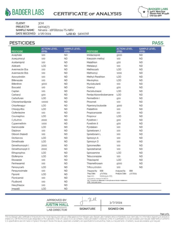 3CHI | True Strain THC Vape Pod – Nirvana | Indica – 2g Disposable Vape Pod