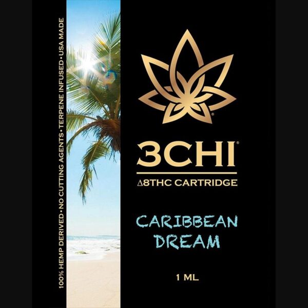 3Chi Caribbean Dream Delta-8-THC Vape Cartridge with Botanical-Derived Terpenes | Exotic & Uplifting