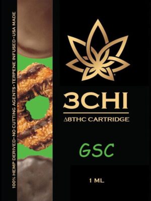3Chi GSC (Girl Scout Cookies) Delta-8-THC Vape Cartridge with Botanical Derived Terpenes
