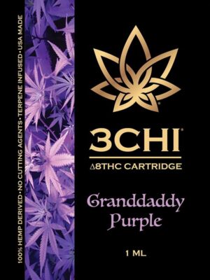 3Chi Granddaddy Purple Delta-8-THC Vape Cartridge with Botanical Derived Terpenes