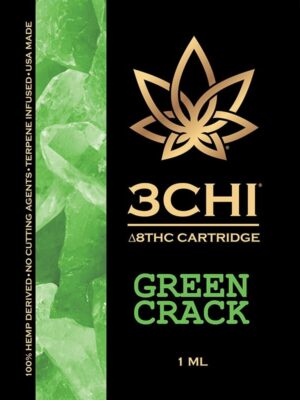 3Chi Green Crack Delta-8-THC Vape Cartridge (Sativa) with Botanical Derived Terpenes