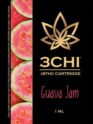 3Chi Guava Jam Delta-8-THC Vape Cartridge with Cannabis Derived Terpenes