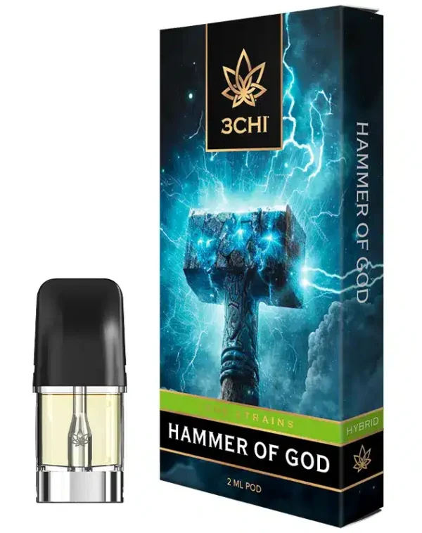 3Chi_Pods_TrueStrains_HammerOfGod_633x800-1.webp 3CHI | True Strain THC Vape Pod – Hammer of God | Hybrid – 2g Disposable Vape Pod