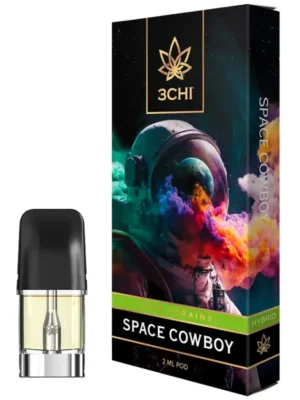 3CHI | True Strains THC Vape Pod – Space Cowboy | Hybrid – 2g Disposable Vape Pod