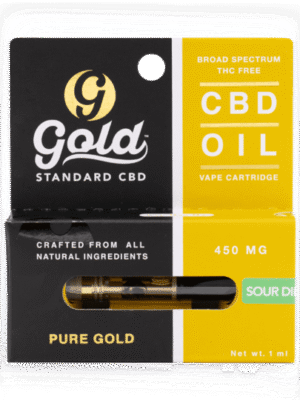 Gold Standard CBD 450 mg Sour Diesel Vape Cartridge: Potent and Flavorful CBD Experience