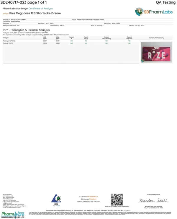 Rize | Shortcake Dream Mushroom Chocolate Bar | Megadose 12g Bar