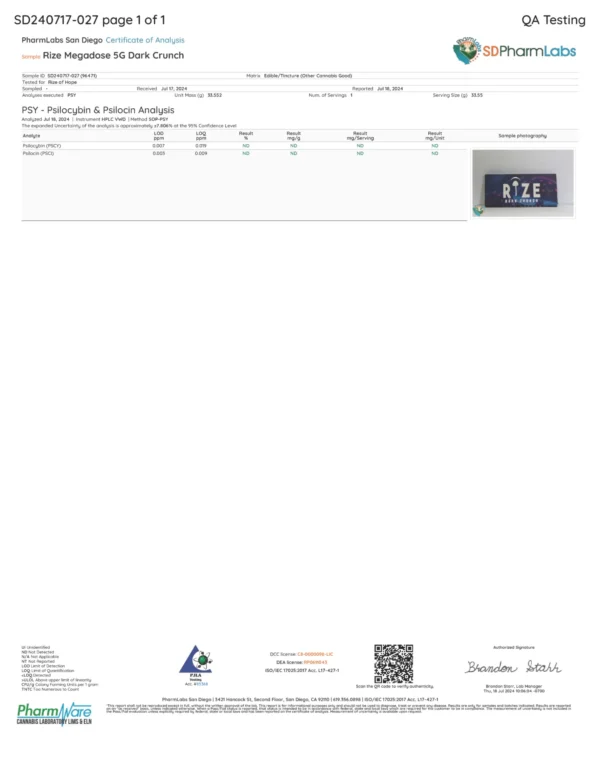 96471-rize-megadose-5g-dark-crunch-1.webp Rize | Dark Crunch Mushroom Chocolate Bar | 5g Bar