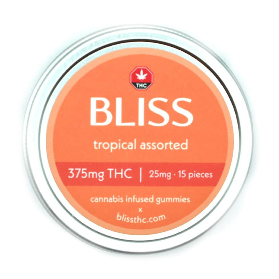 BLISS Edibles 375mg THC Tropical – A Burst of Exotic Flavors and Potency