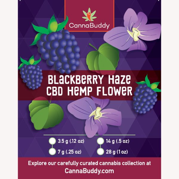 Blackberry-Haze-CBD-Hemp-Flower-Label-1.jpg 3.5GMs Blackberry Haze CBD Hemp Flower