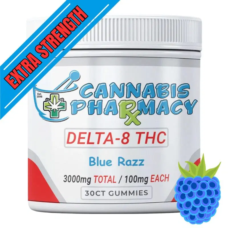 Elite Cannacy Delta-8 THC Gummies | 100mg – Blue Raspberry – 30ct