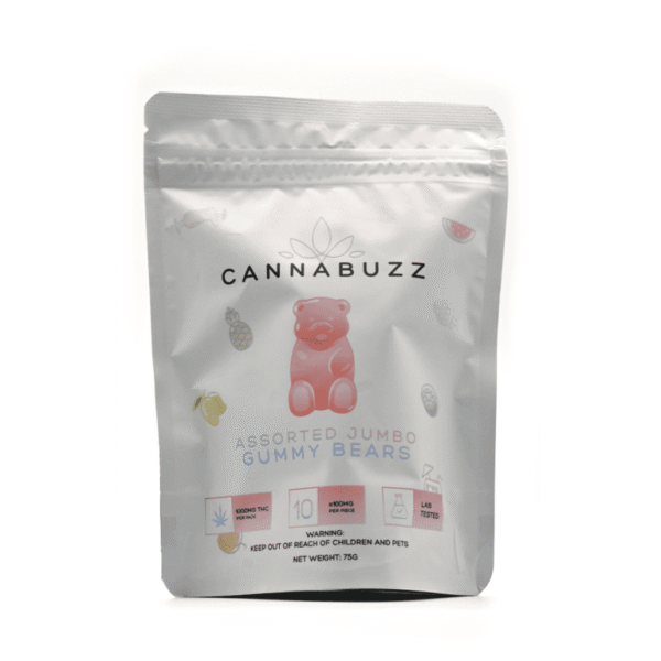1000mg – Cannabuzz Assorted Jumbo Gummy Bears