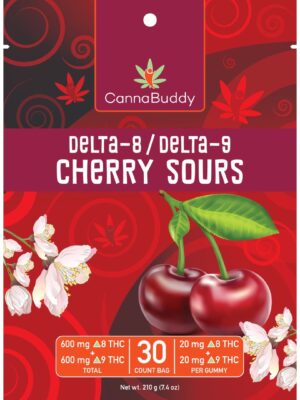 CannaBuddy Delta-8 / Delta-9 Cherry Sours (600 mg Total THC) – A Deliciously Potent THC Experience