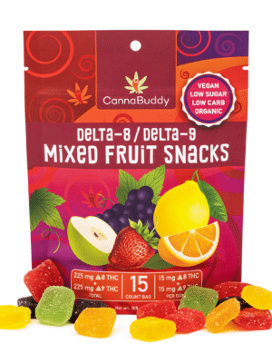 CannaBuddy Delta-8 / Delta-9 Mixed Fruit Snacks (225 mg Total THC) – A Delicious THC Experience