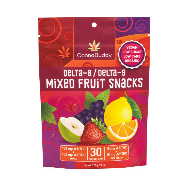 CannaBuddy Delta-8 / Delta-9 Mixed Fruit Snacks (450 mg Total THC) – A Deliciously Potent THC Treat