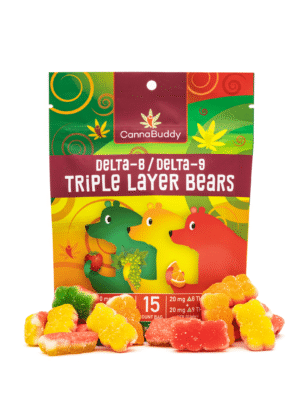 CannaBuddy Delta-8 / Delta-9 Triple Layer Bears (600 mg Total THC) – A Flavorful and Potent THC Experience