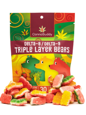 CannaBuddy Delta-8 / Delta-9 Triple Layer Bears (600 mg Total Delta-8-THC + 600 mg Total Delta-9-THC)
