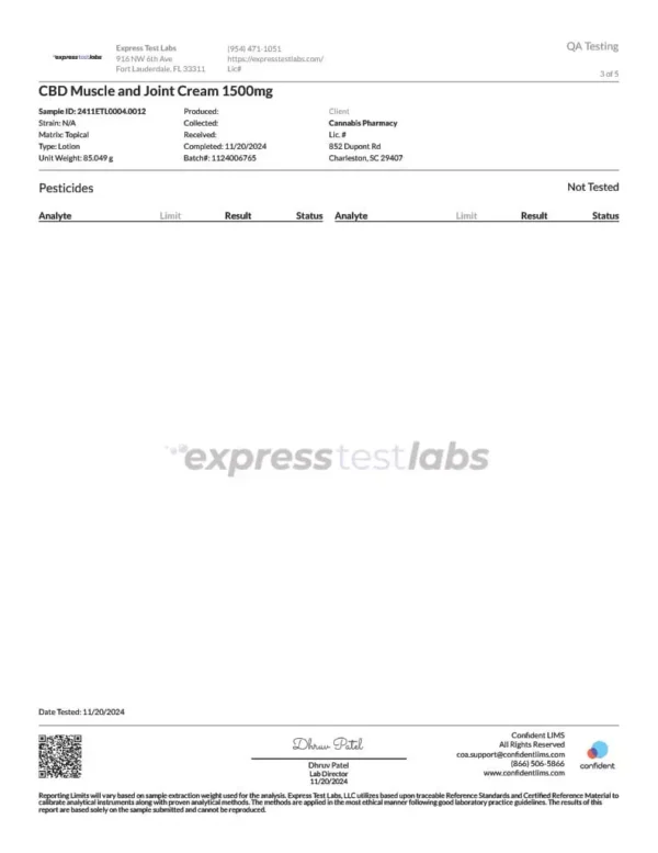 Elite Cannacy CBD Cream – 1500mg