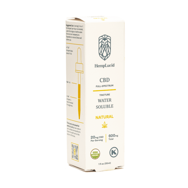 Hemplucid Full‑Spectrum CBD Water Soluble Tincture – Natural (600 mg Total CBD)