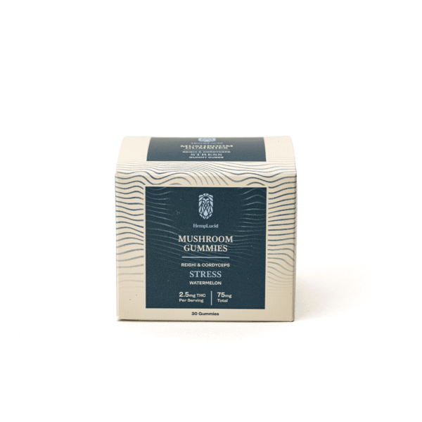 Hemplucid Stress Mushroom Gummies – Watermelon (750 mg Total CBD + 75 mg Total Delta‑9‑THC)