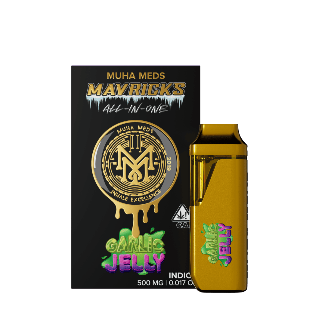 MUHA MEDS GARLIC JELLY LIVE ROSIN DISPOSABLE VAPE CARTRIDGE: Bold, Unconventional, and Potent