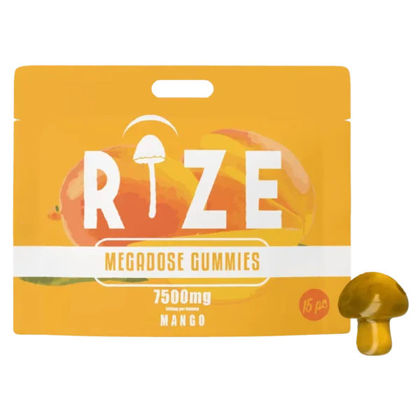 Rize | Mango Mushroom Gummies | Megadose 7500mg – 15ct