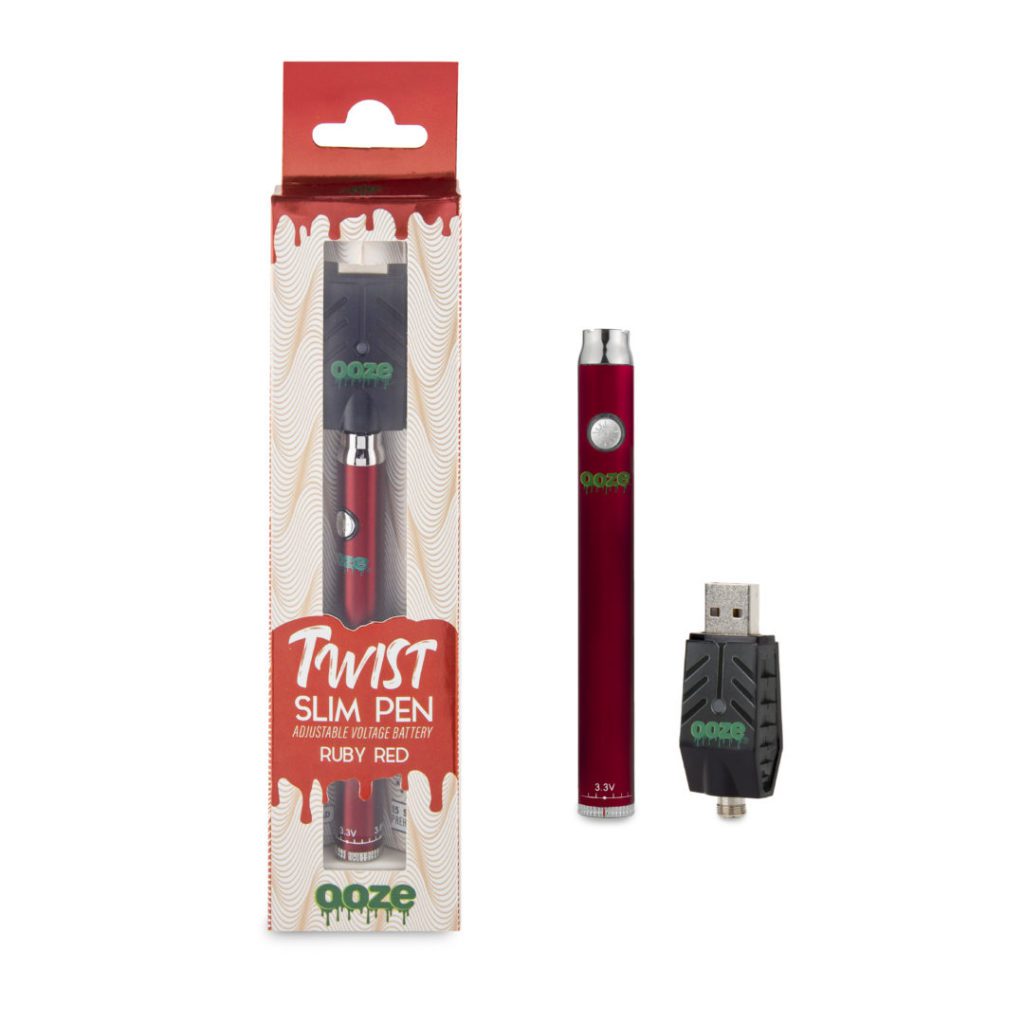 Ooze Slim Twist Pen Vape Battery – Red: Power, Passion, and Performance