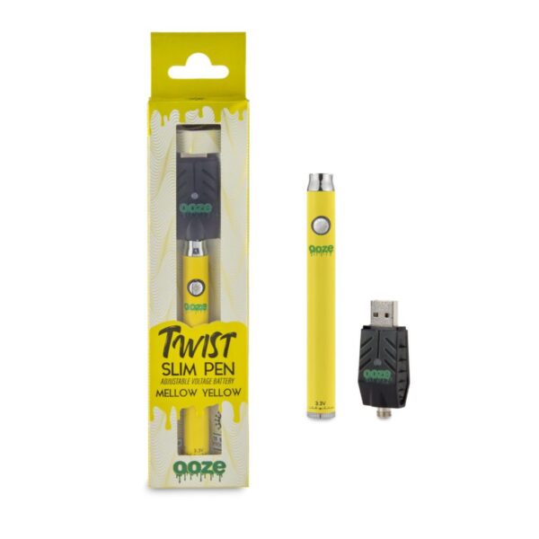 Ooze Slim Twist Pen Vape Battery – Yellow: Bright, Bold, and High-Performance