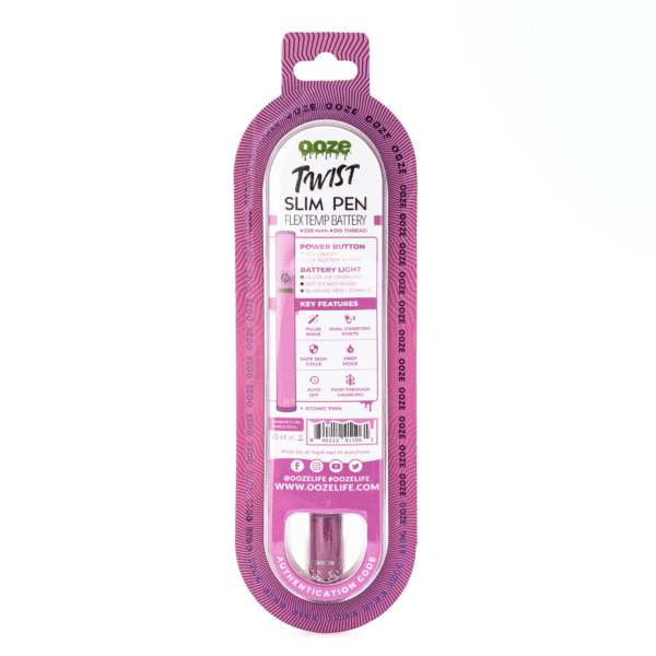 Ooze Slim Twist Pen 2.0 Vape Battery – Atomic Pink