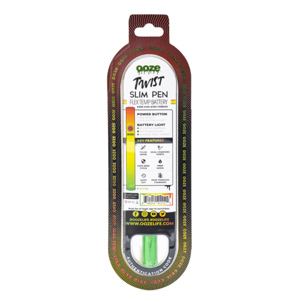 Ooze Slim Twist Pen 2.0 Vape Battery – Rasta