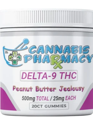Elite Cannacy Delta-9 THC Gummies | 25mg – Peanut Butter Jealousy – 20ct