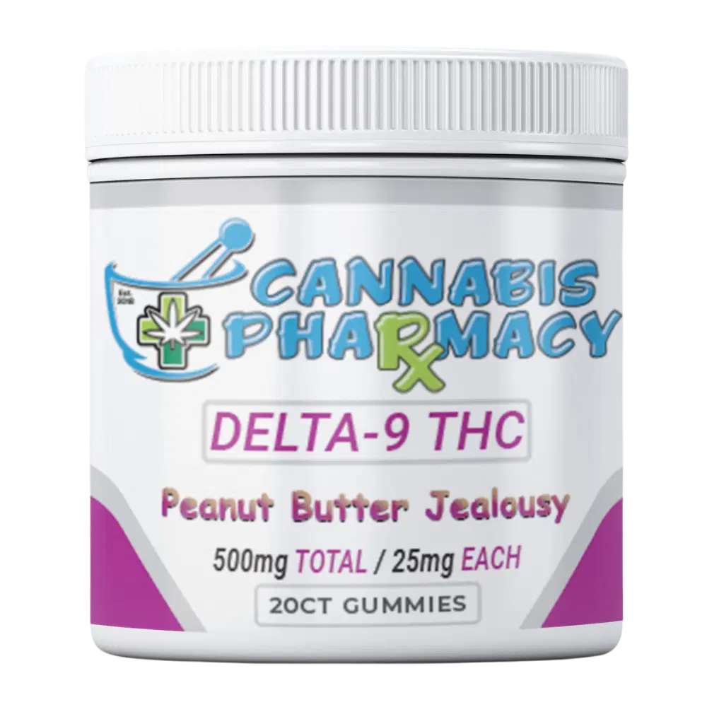 Elite Cannacy Delta-9 THC Gummies | 25mg – Peanut Butter Jealousy – 20ct