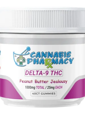 Elite Cannacy Delta-9 THC Gummies | 25mg – Peanut Butter Jealousy – 40ct