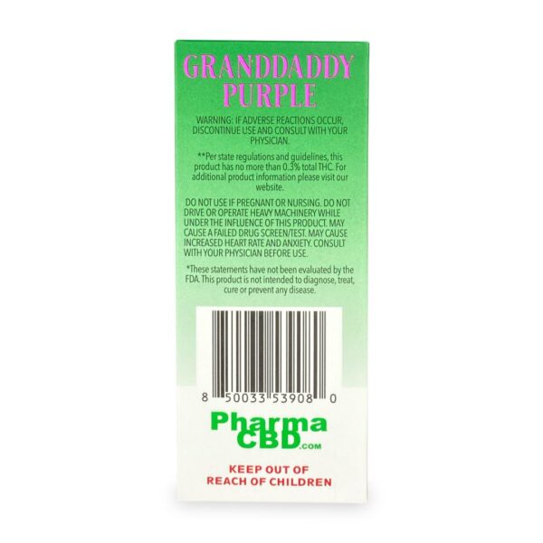 PharmaCBD Granddaddy Purple Delta-8-THC Disposable Vape Pen