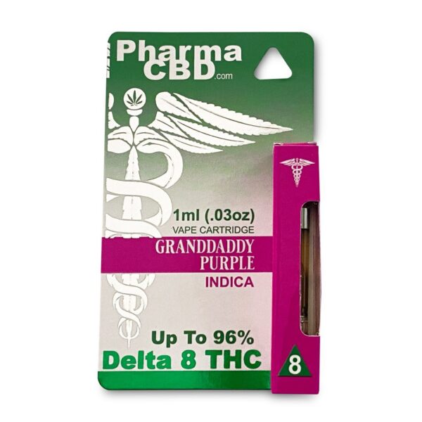 PharmaCBD Granddaddy Purple Delta-8-THC Vape Cartridge (Indica)
