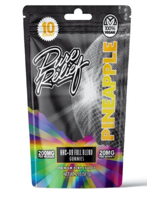 Pure Relief HHC / Delta-9-THC Gummies – Pineapple (100 mg Total HHC + 100 mg Total Delta-9)