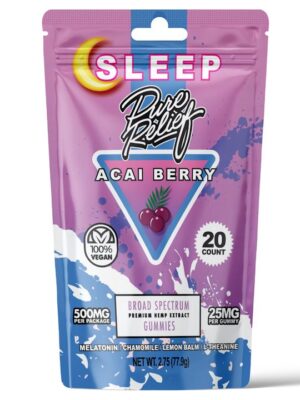 Pure Relief Sleep CBD Gummies – Acai Berry (400 mg Total CBD / 100 mg Total CBN)