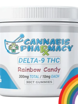 Elite Cannacy Delta-9 THC Gummies | 10mg – Rainbow Candy – 30ct