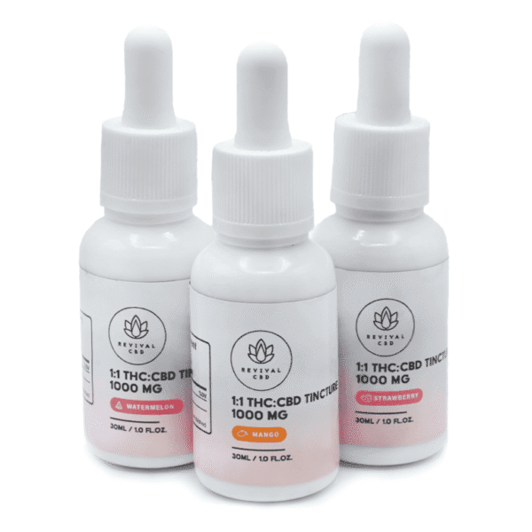 1:1 THC:CBD Tincture 1000mg – Revival CBD