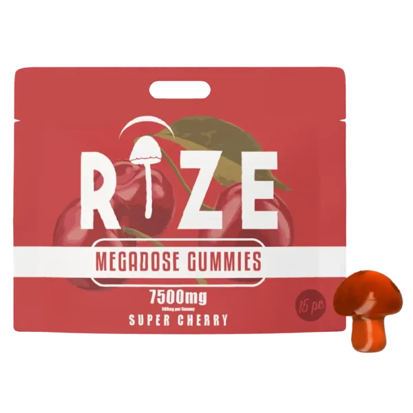 Rize | Super Cherry Mushroom Gummies | Megadose 7500mg – 15ct