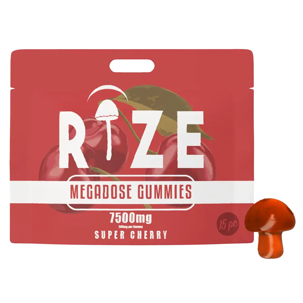 Rize | Super Cherry Mushroom Gummies | Megadose 7500mg – 15ct