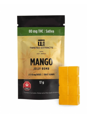 Mango SATIVA JELLY BOMBS – Twisted Extract: A Tropical THC Delight