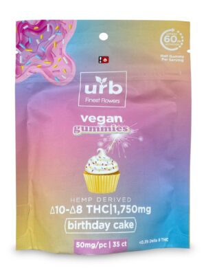 Urb Delta-8 / Delta-10 Gummies – Birthday Cake (1575 mg Delta-8-THC + 175 mg Delta-10-THC)