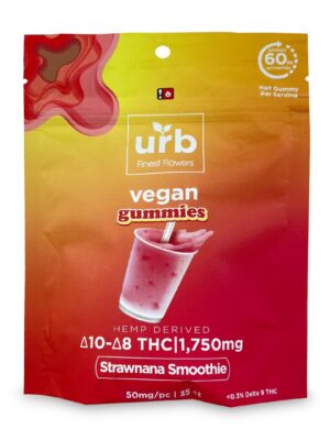 Urb Delta-8 / Delta-10 Gummies – Strawnana Smoothie (1575 mg Delta-8-THC + 175 mg Delta-10-THC)