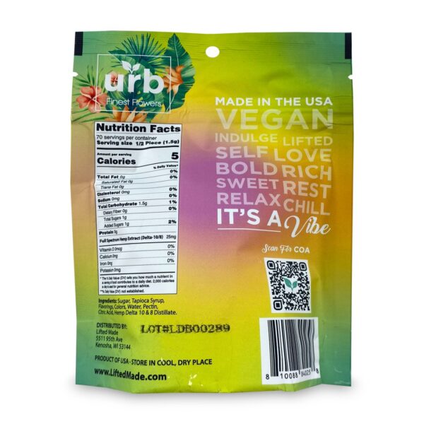 Urb Delta-8 / Delta-10 Gummies – Tropical Lush (1575 mg Delta-8-THC + 175 mg Delta-10-THC)