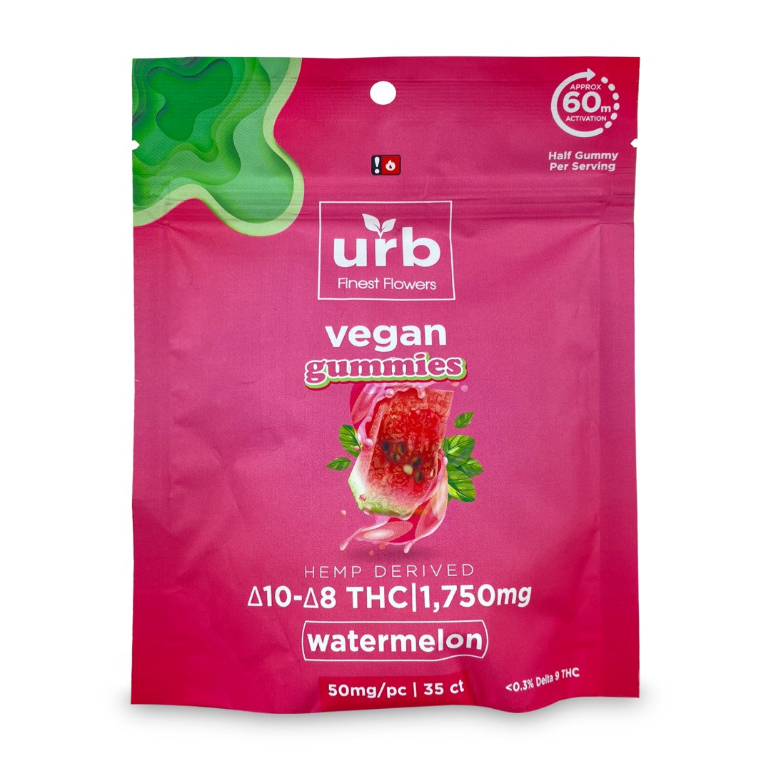 Urb Delta-8 / Delta-10 Gummies – Watermelon (1575 mg Delta-8-THC + 175 mg Delta-10-THC)